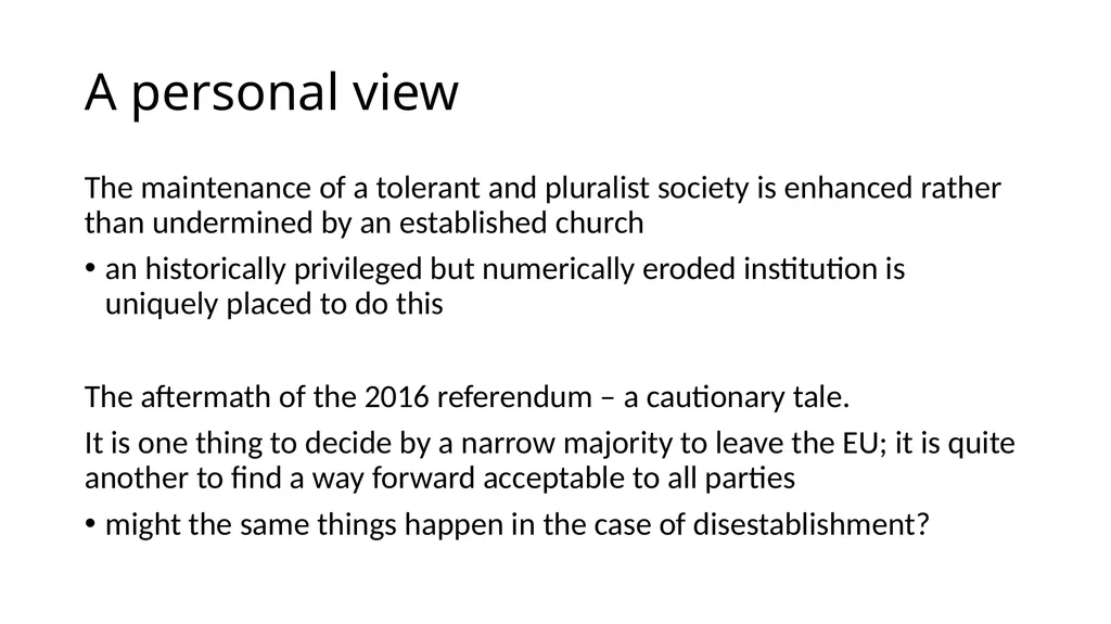 The Advantages of a Weak Established Church Grace - slide 25 of 26