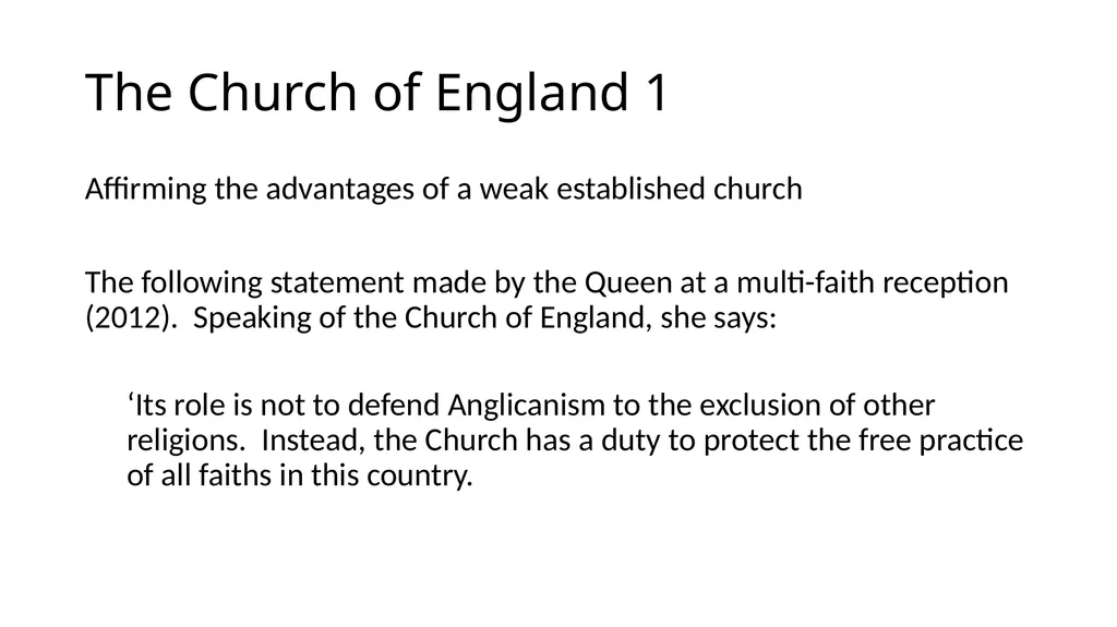 The Advantages of a Weak Established Church Grace - slide 18 of 26