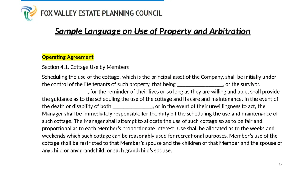 Protecting the Family Cottage for Future - slide 17 of 20