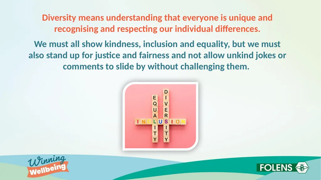 Inclusion for all WINNING WELLBEING Diversity - slide 2 of 5