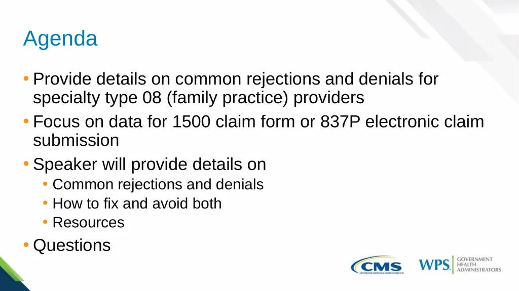 Part B Family Practice Common Rejections and - slide 3 of 41