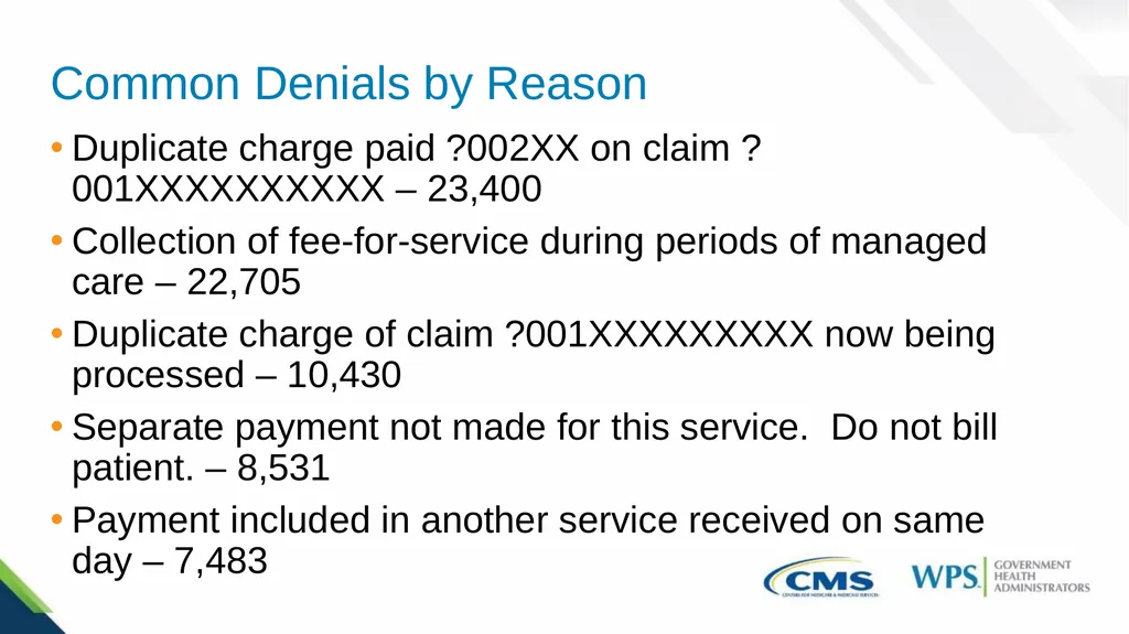 Part B Family Practice Common Rejections and - slide 25 of 41