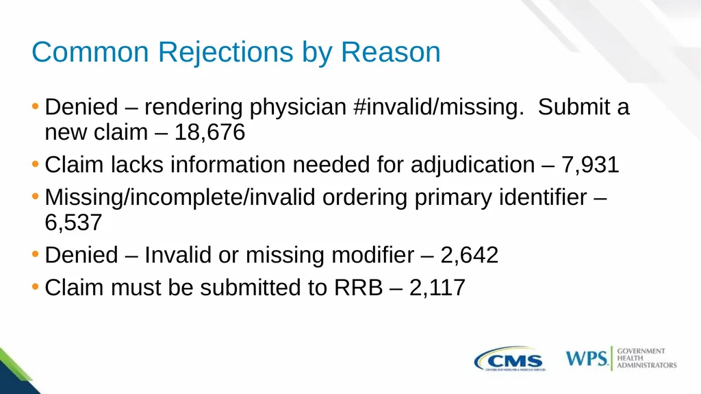 Part B Family Practice Common Rejections and - slide 22 of 41