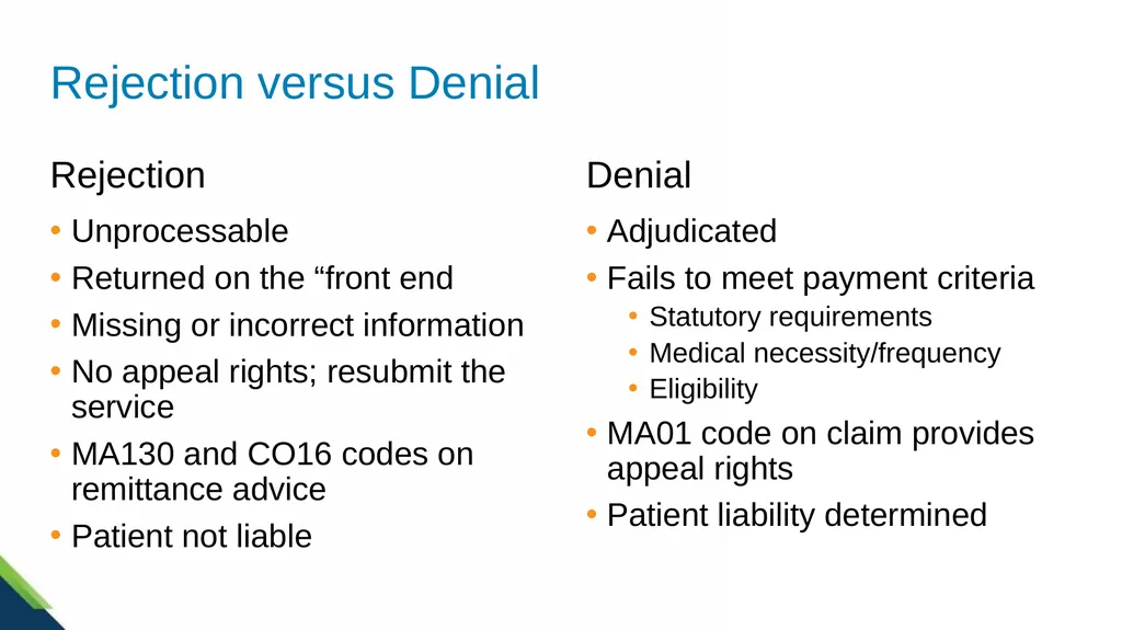 Part B Family Practice Common Rejections and - slide 8 of 41