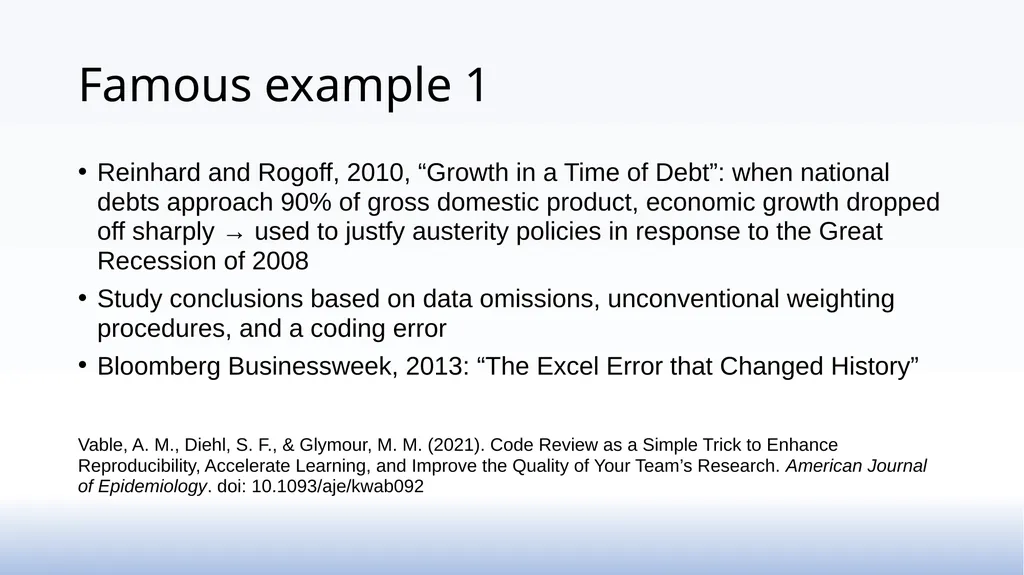 Code reviewing as a practice in research groups - slide 5 of 15