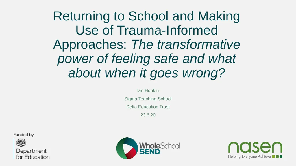 Returning to School and Making Use of - slide 1 of 24