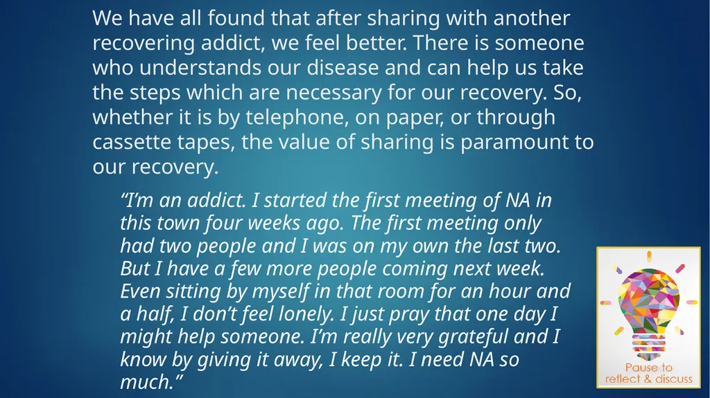 IP #21: The Loner—Staying Clean in Isolation Input - slide 13 of 23