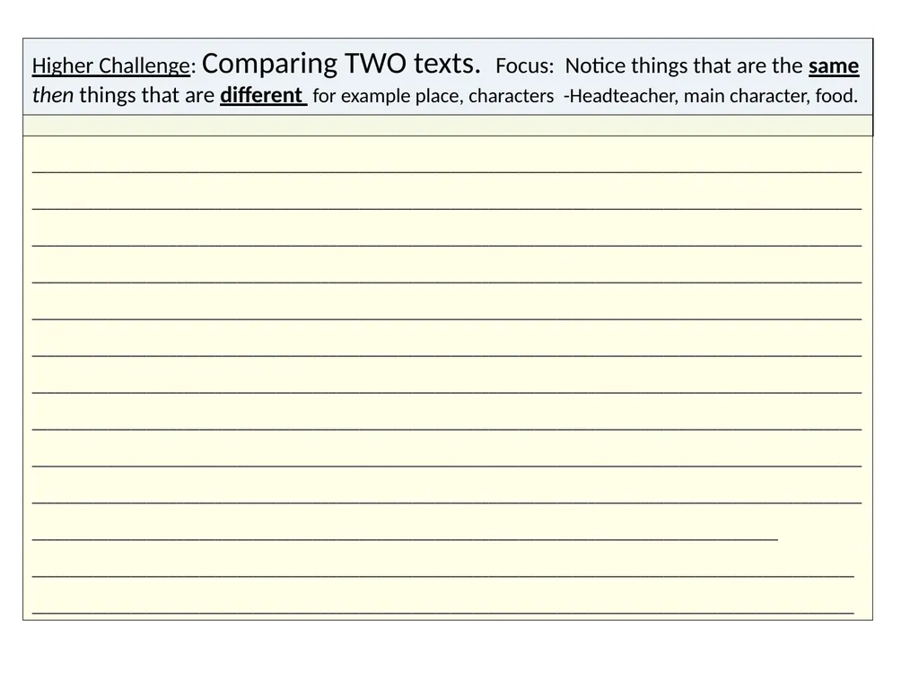 Reading and Understanding: Read, Discuss + Compare - slide 12 of 13