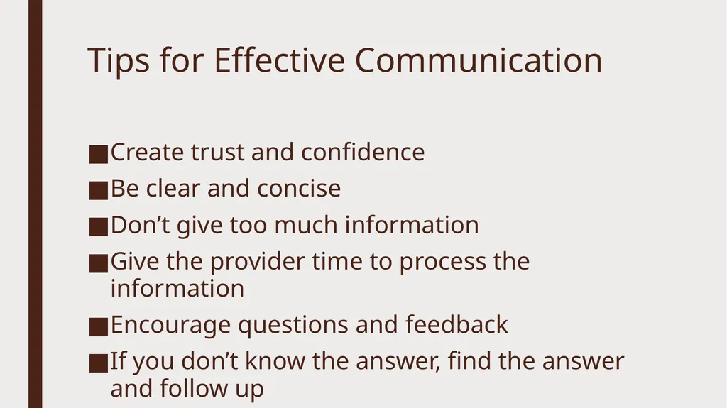 COMMUNICATING WITH PROVIDERS Emily Schmidt - slide 16 of 50