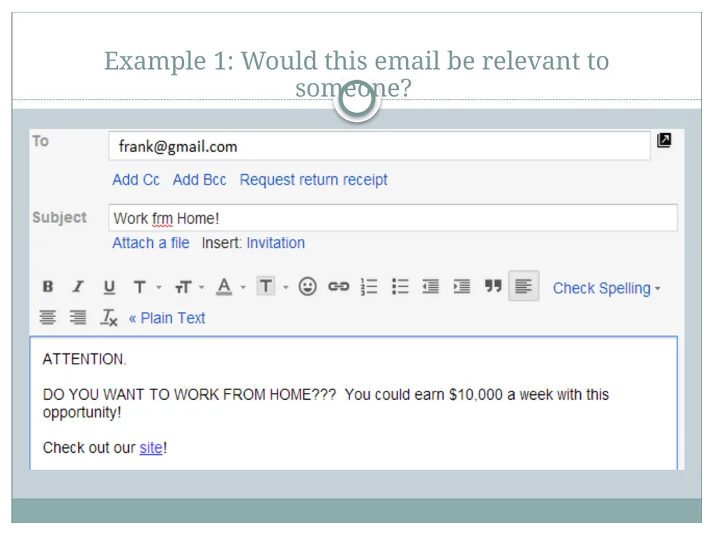 This is a discussion on email etiquette, with a - slide 14 of 17