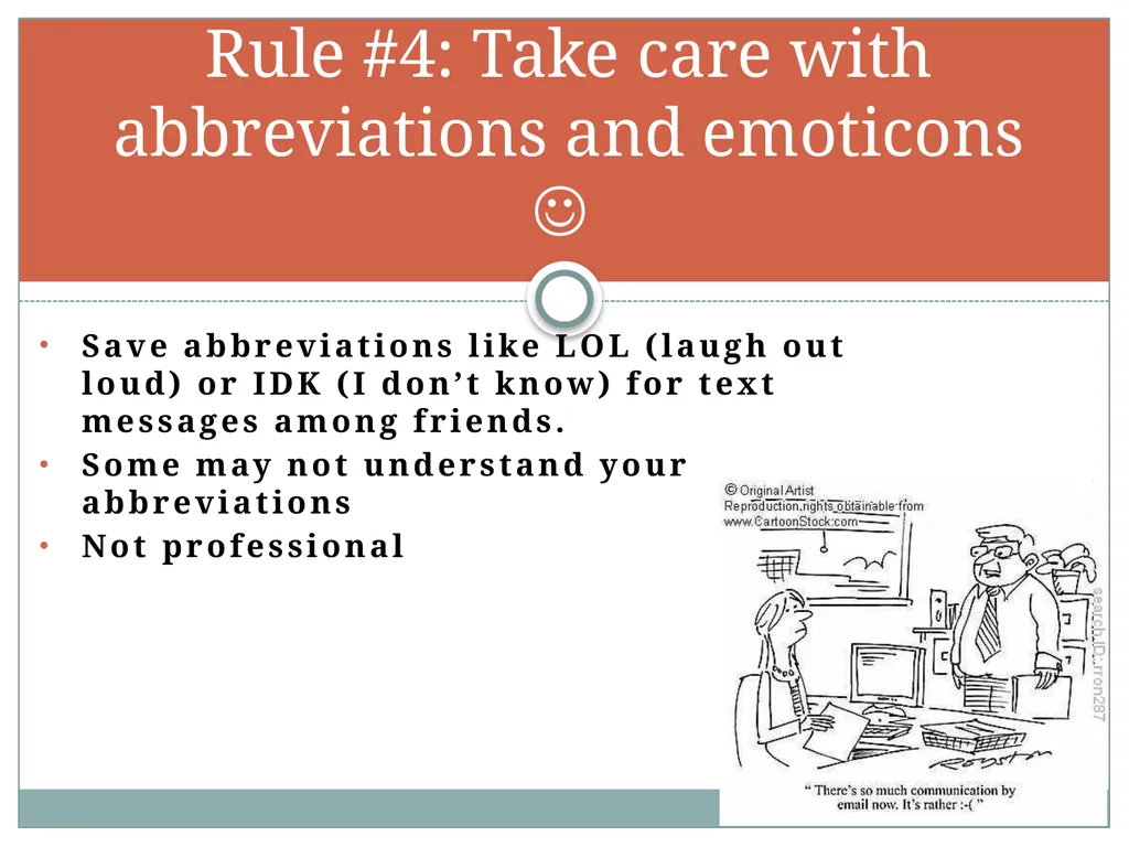 This is a discussion on email etiquette, with a - slide 7 of 17