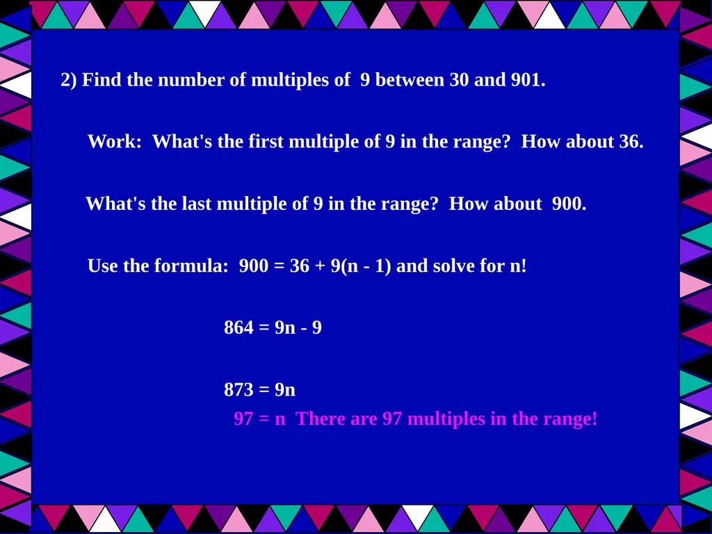 Geometric Sequences Plus a review of arithmetic - slide 16 of 24