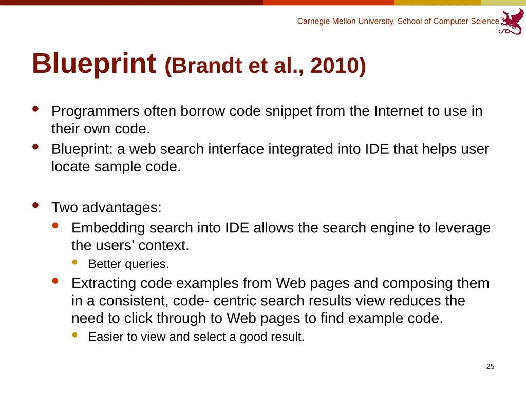 Finding Code to Reuse Kerry Chang Human-Computer - slide 25 of 37