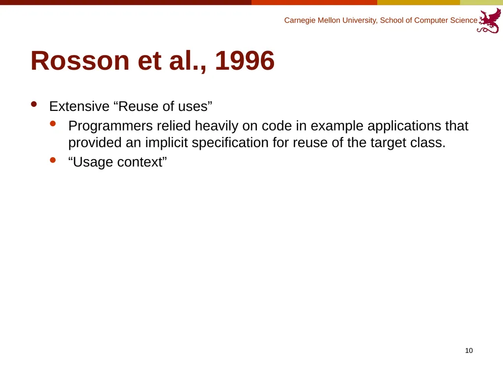 Finding Code to Reuse Kerry Chang Human-Computer - slide 10 of 37
