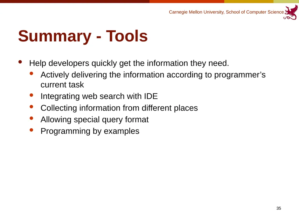 Finding Code to Reuse Kerry Chang Human-Computer - slide 35 of 37