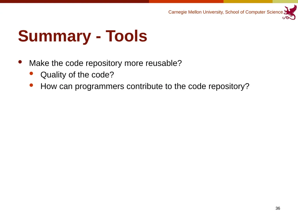 Finding Code to Reuse Kerry Chang Human-Computer - slide 36 of 37
