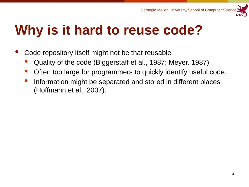 Finding Code to Reuse Kerry Chang Human-Computer - slide 4 of 37