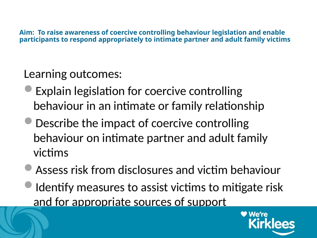 Coercive Controlling Behaviour in an intimate or - slide 2 of 39
