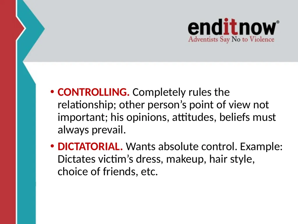 RELATIONSHIP and DATING VIOLENCE GENERAL - slide 32 of 37