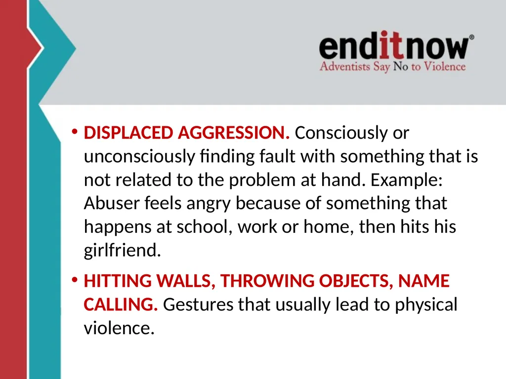 RELATIONSHIP and DATING VIOLENCE GENERAL - slide 33 of 37