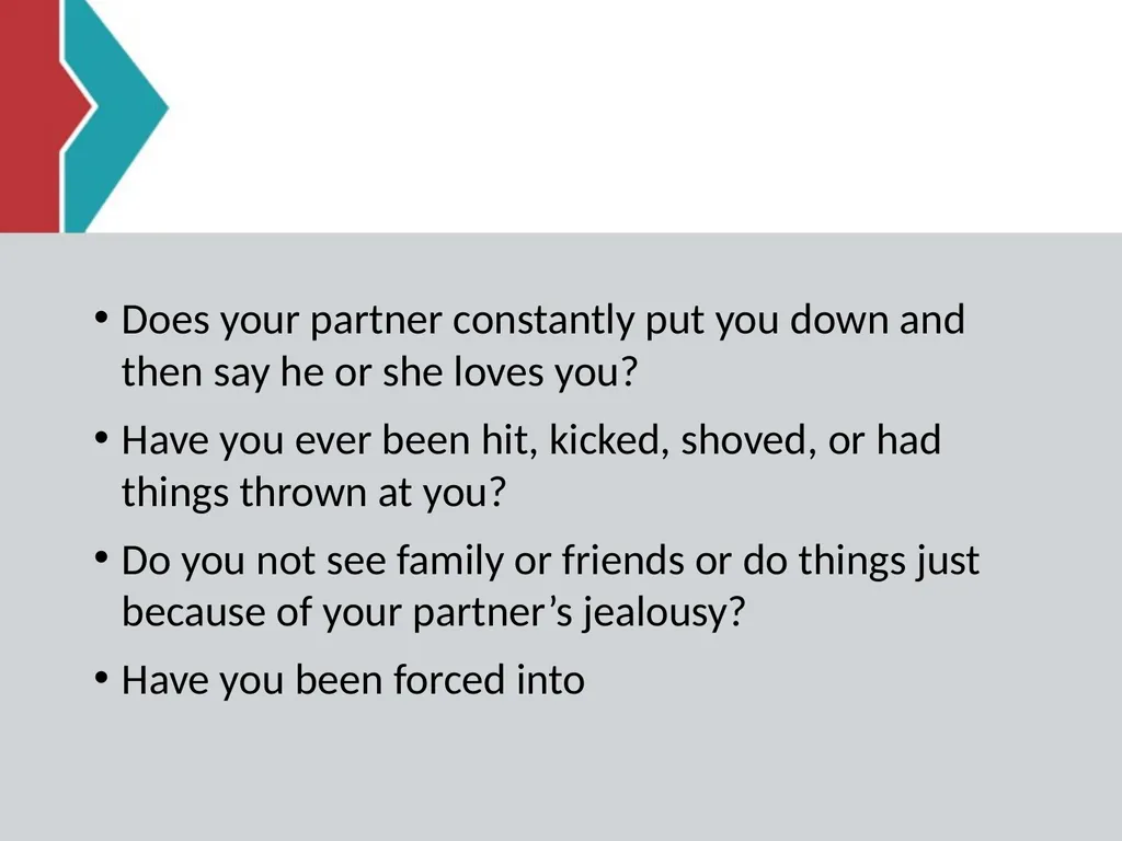 RELATIONSHIP and DATING VIOLENCE GENERAL - slide 25 of 37
