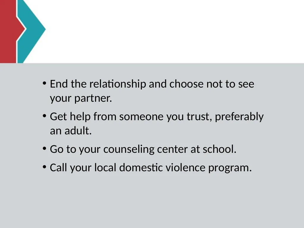 RELATIONSHIP and DATING VIOLENCE GENERAL - slide 28 of 37