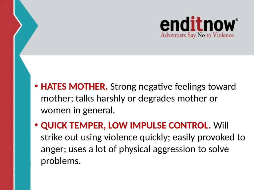 RELATIONSHIP and DATING VIOLENCE GENERAL - slide 30 of 37
