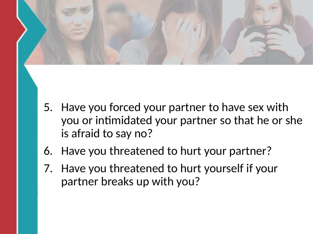 RELATIONSHIP and DATING VIOLENCE GENERAL - slide 19 of 37