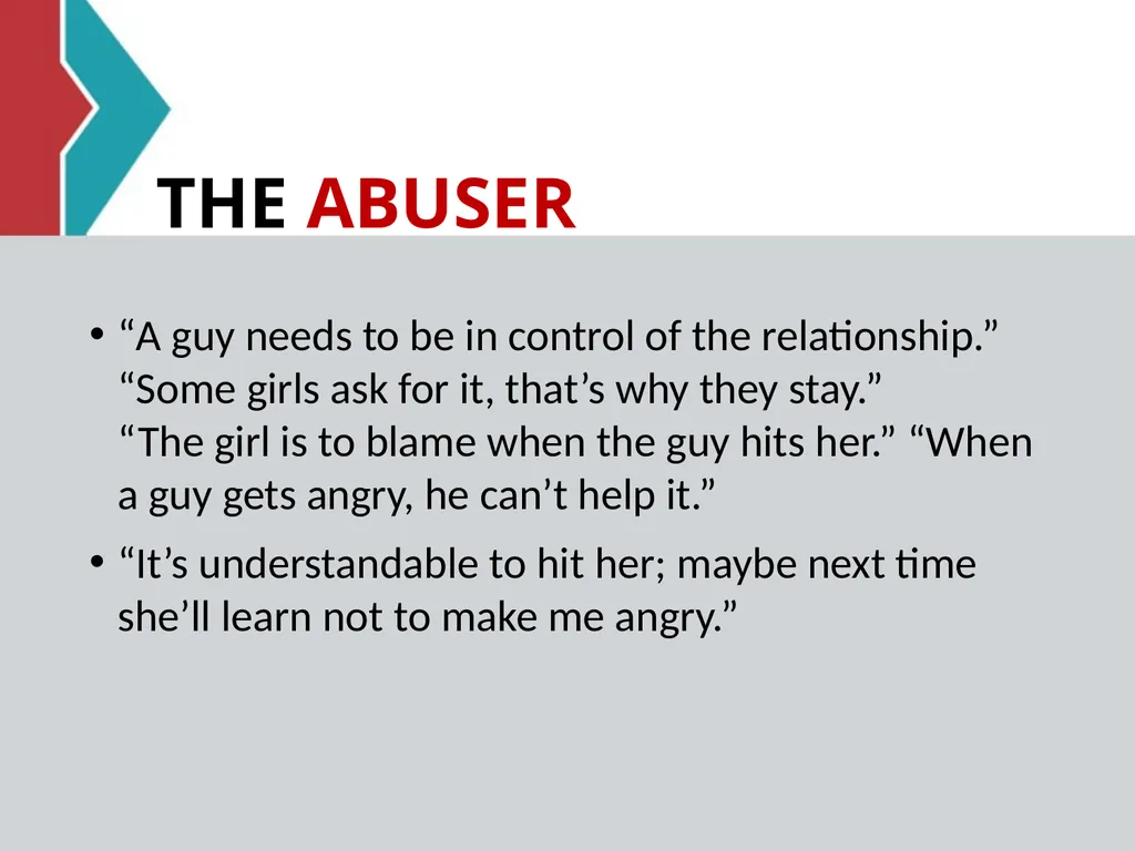 RELATIONSHIP and DATING VIOLENCE GENERAL - slide 15 of 37