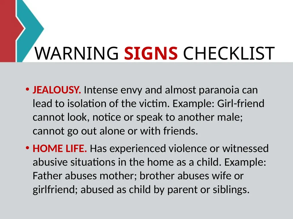 RELATIONSHIP and DATING VIOLENCE GENERAL - slide 29 of 37