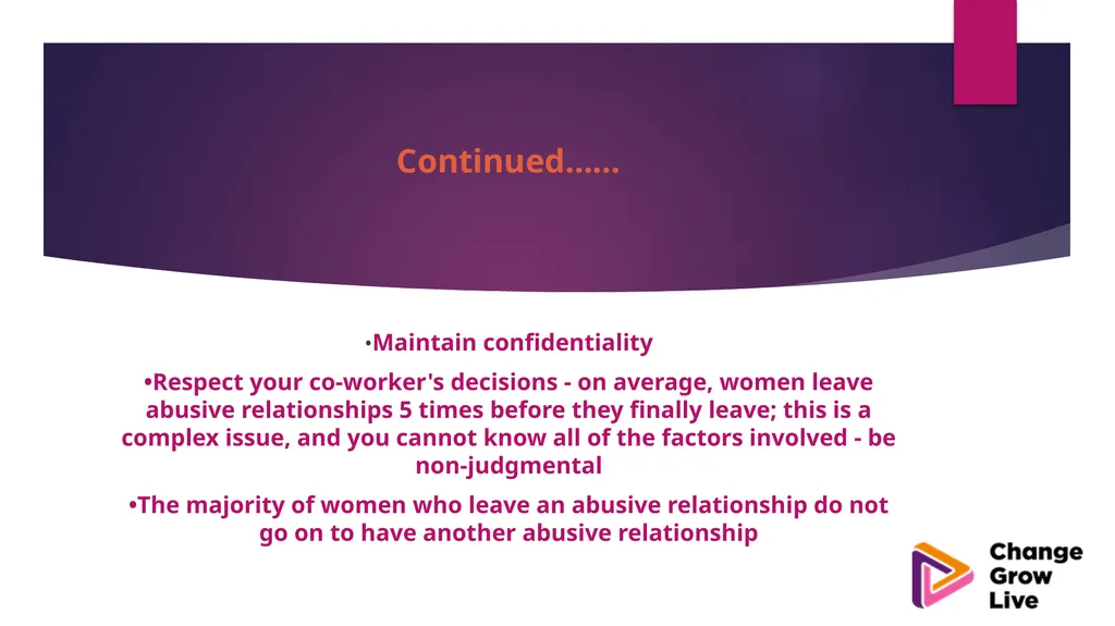 DOMESTIC ABUSE – YOU ARE NOT ALONE !!!!! Domestic - slide 31 of 35