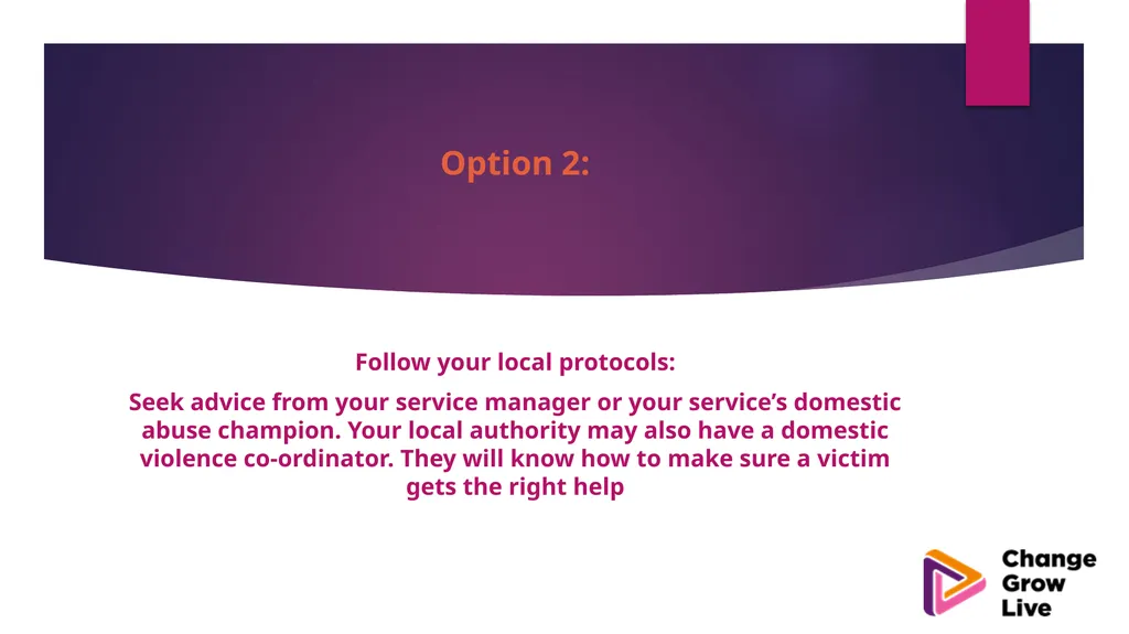 DOMESTIC ABUSE – YOU ARE NOT ALONE !!!!! Domestic - slide 20 of 35