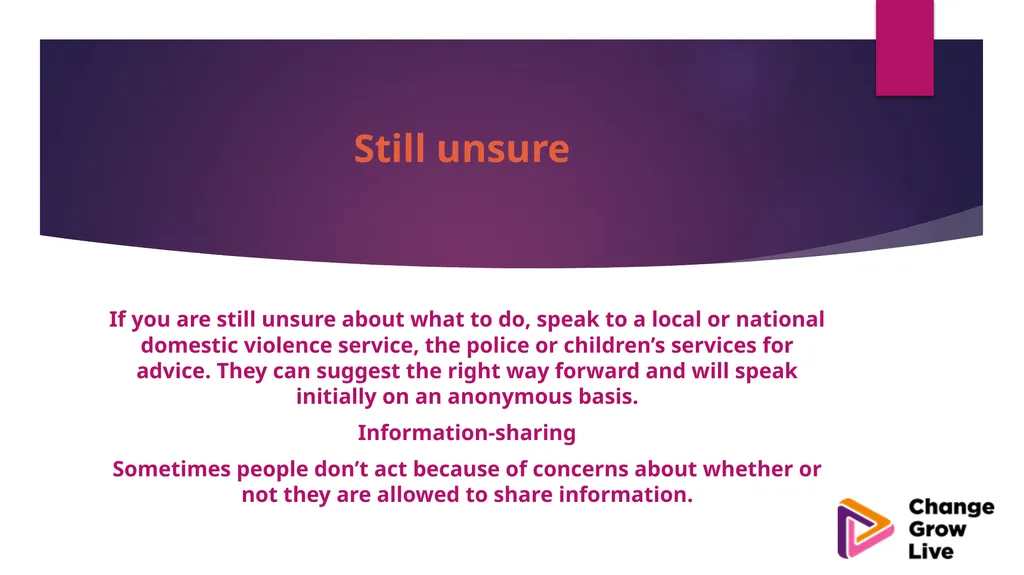 DOMESTIC ABUSE – YOU ARE NOT ALONE !!!!! Domestic - slide 22 of 35