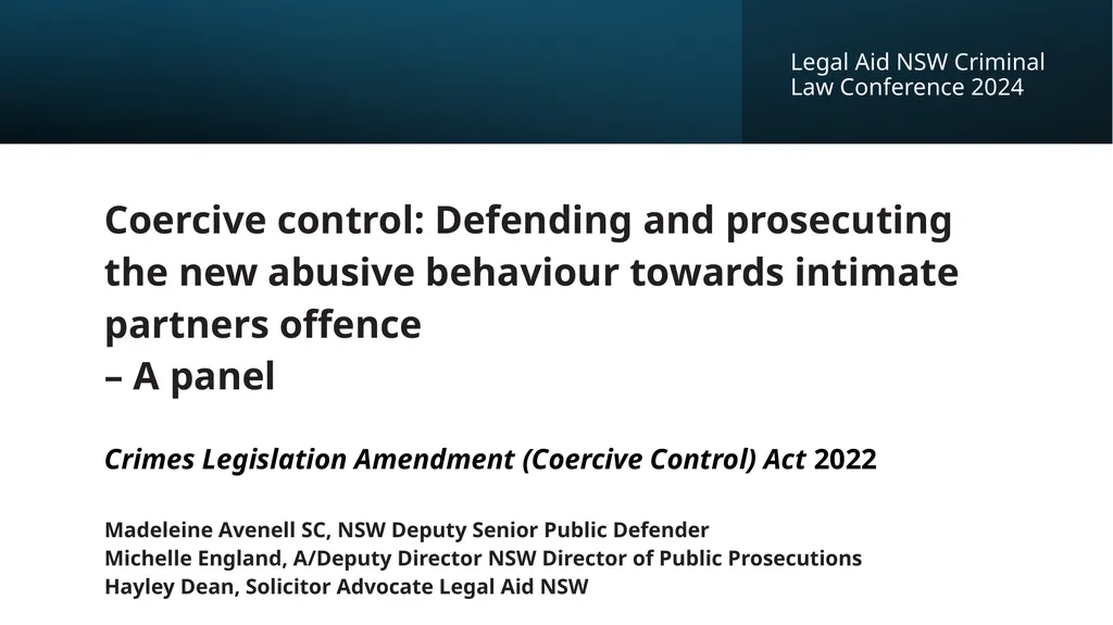Legal Aid NSW Criminal Law Conference 2024 1 Why - slide 1 of 16