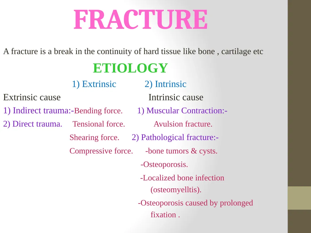 FRACTURE CLASSIFICATION Submitted by:- DR.Kumari - slide 2 of 16