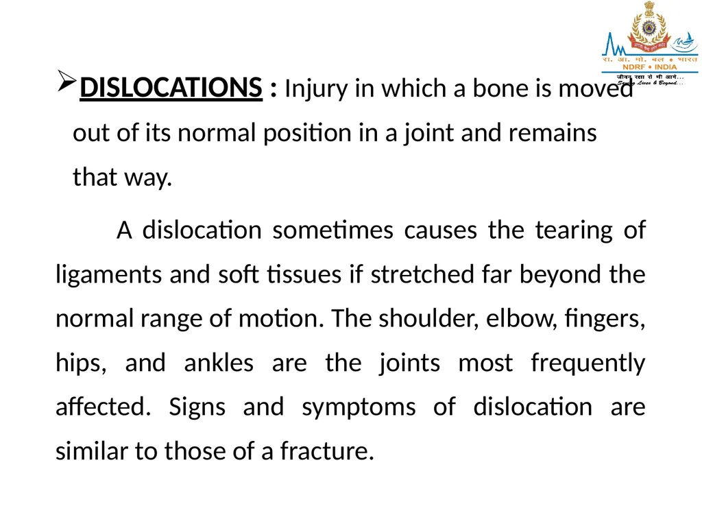 MUSCULOSKELETAL INJURIES LESSON -20 BY JITENDER - slide 9 of 58