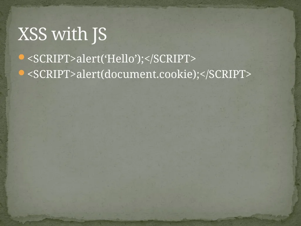 Web Application Secure Coding Do not try any of - slide 20 of 45