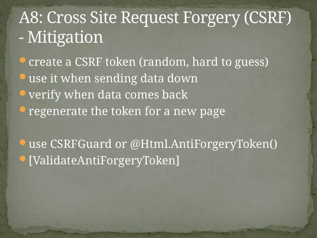 Web Application Secure Coding Do not try any of - slide 29 of 45