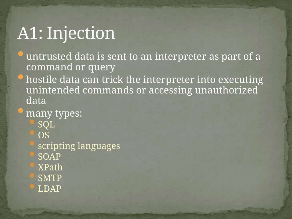 Web Application Secure Coding Do not try any of - slide 9 of 45