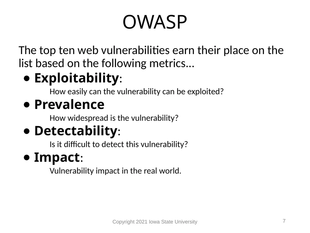 1 Web Vulnerabilities Module 9 Module 9 Agenda Web - slide 7 of 24