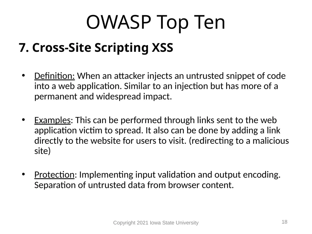 1 Web Vulnerabilities Module 9 Module 9 Agenda Web - slide 18 of 24