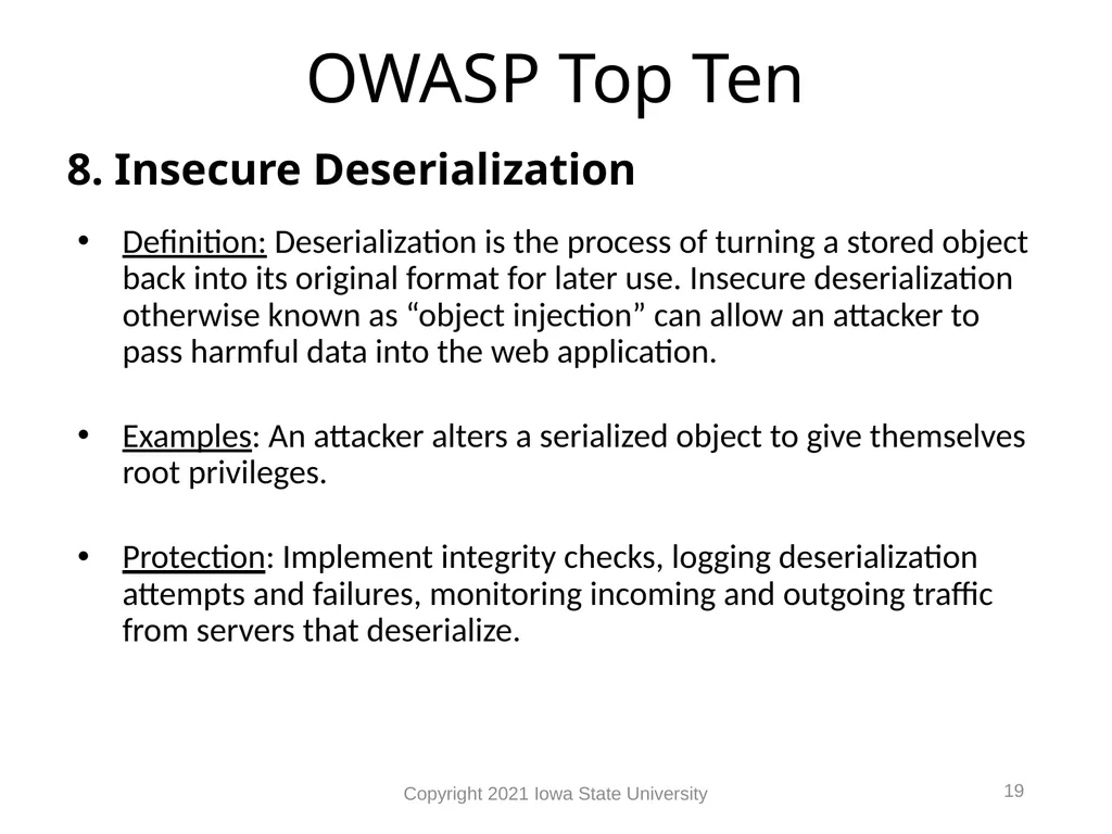 1 Web Vulnerabilities Module 9 Module 9 Agenda Web - slide 19 of 24