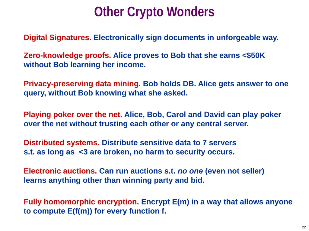 COS 433: Cryptography Princeton University Spring - slide 22 of 24