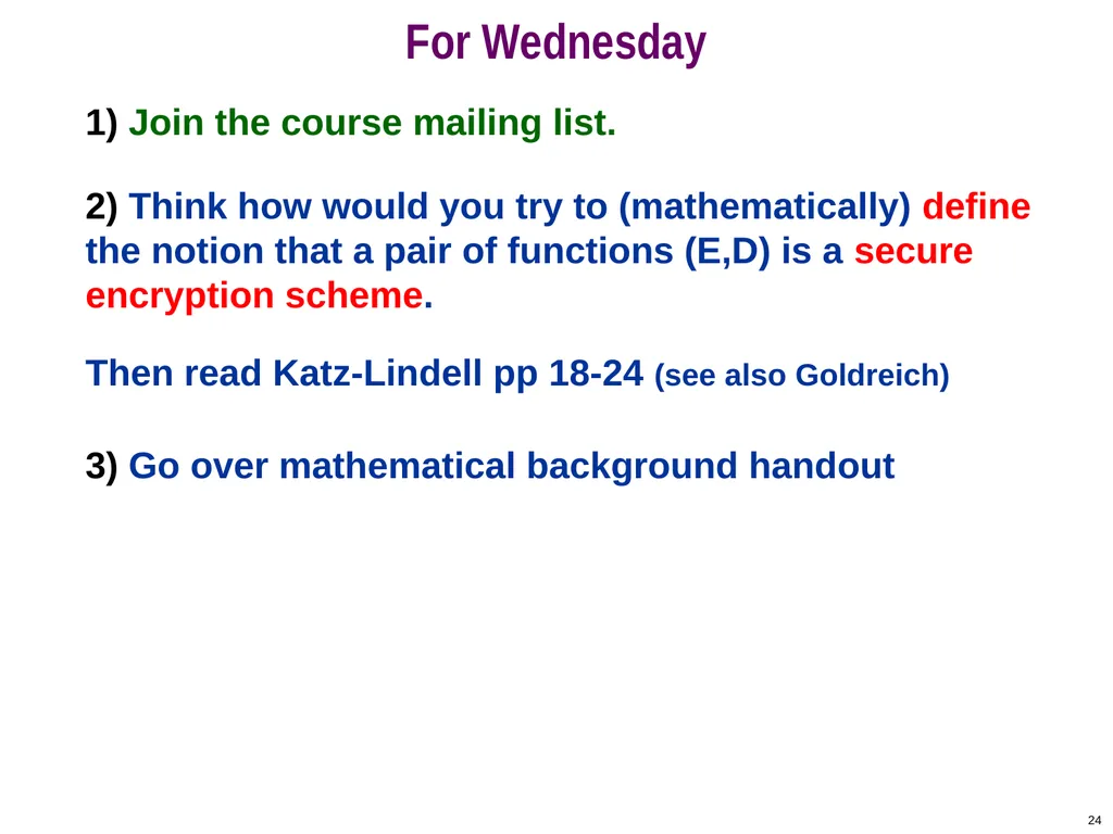 COS 433: Cryptography Princeton University Spring - slide 24 of 24