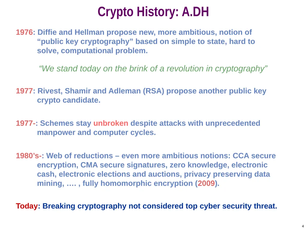 COS 433: Cryptography Princeton University Spring - slide 4 of 24