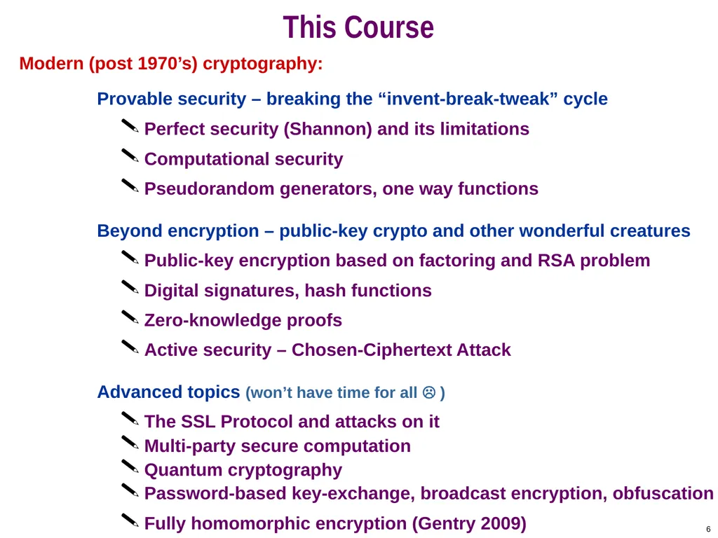COS 433: Cryptography Princeton University Spring - slide 6 of 24