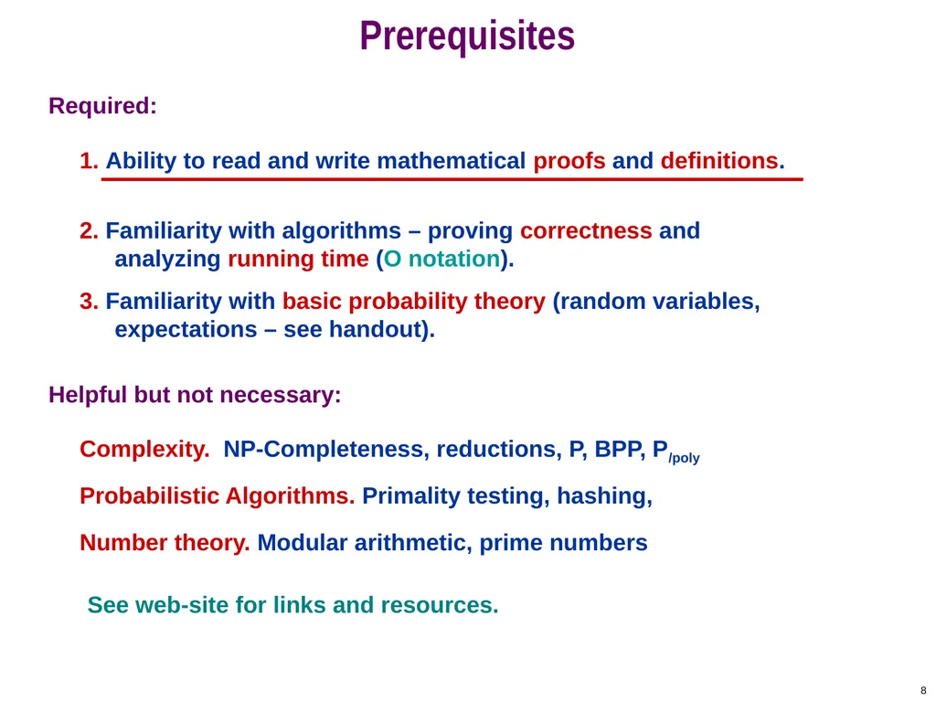 COS 433: Cryptography Princeton University Spring - slide 8 of 24