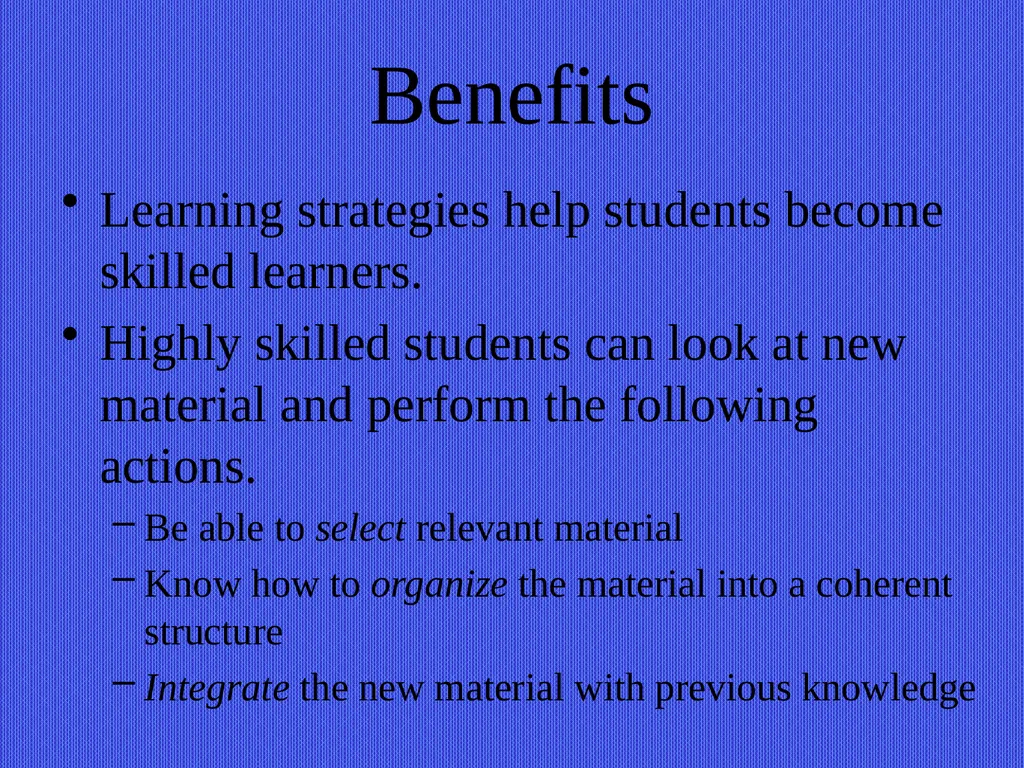 Teaching by Fostering Learning Strategies EDU 221 - slide 5 of 22