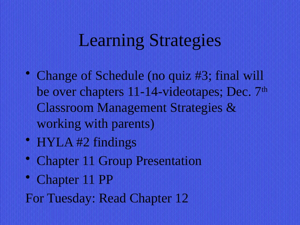 Teaching by Fostering Learning Strategies EDU 221 - slide 2 of 22
