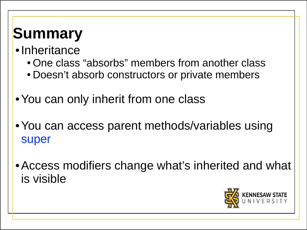 Module 3 Part 1 Inheritance UML - Unified Modeling - slide 32 of 32